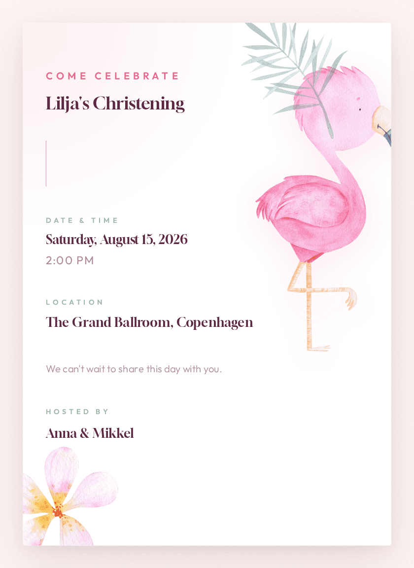 Lyserød Flamingo